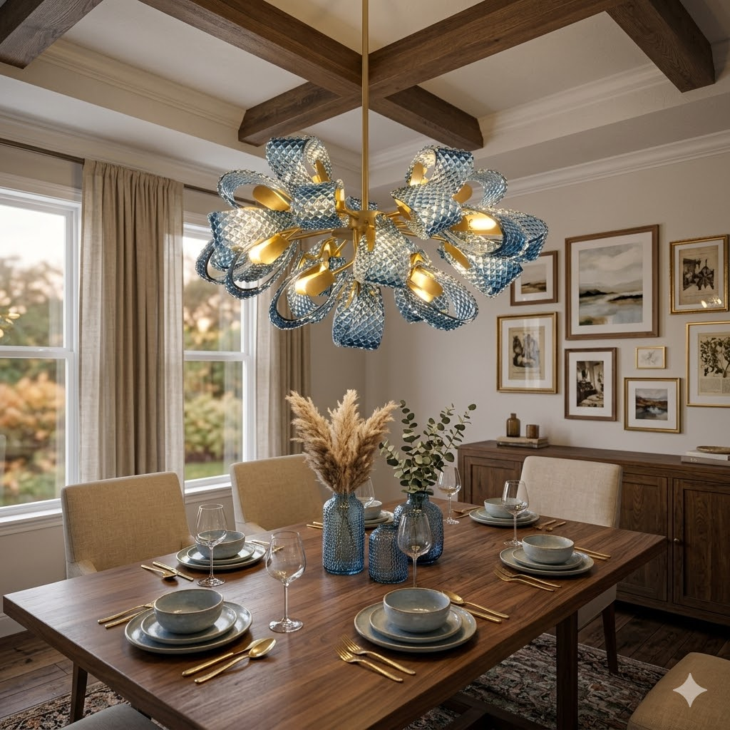 Textured Ribbon Chandelier