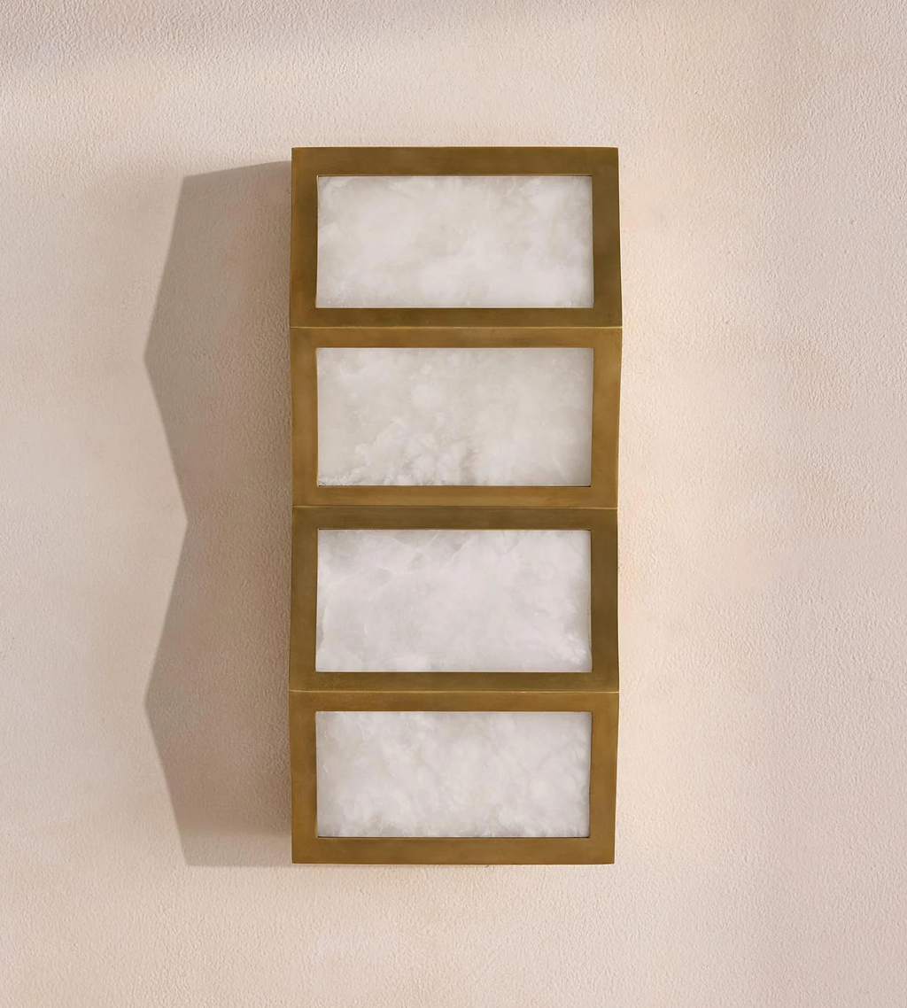 Alabaster Cascade Rectangular Wall Light