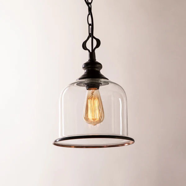 Suspension cloche en verre