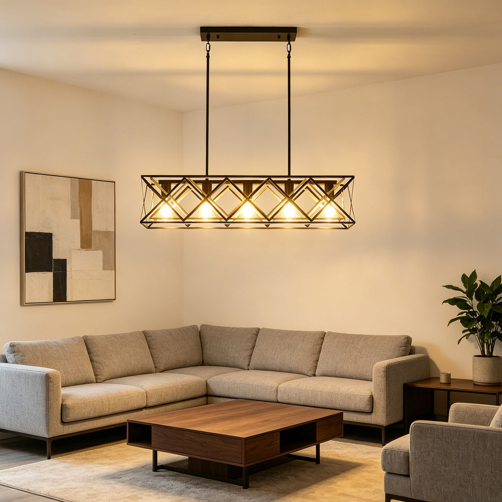 Geometric Linear Farmhouse Chandelier