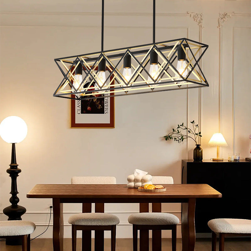 Geometric Linear Farmhouse Chandelier