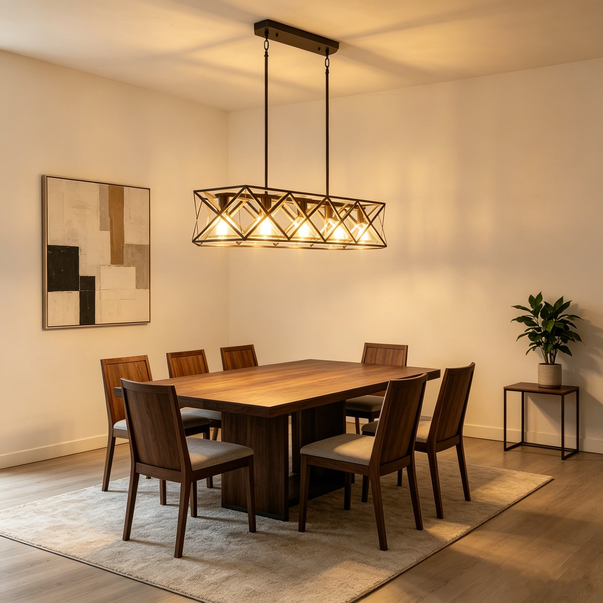 Geometric Linear Farmhouse Chandelier