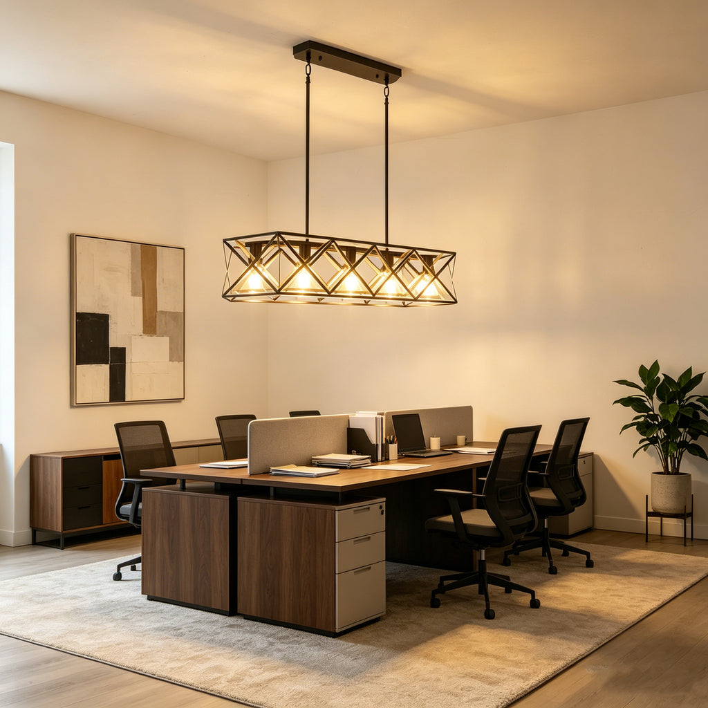 Geometric Linear Farmhouse Chandelier