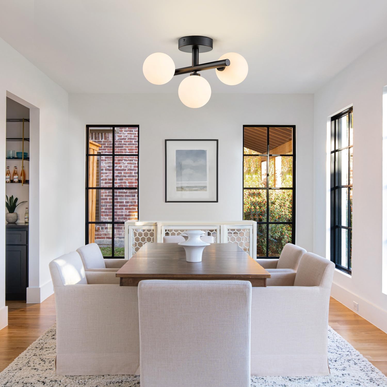 Globe Trio Semi Flush Mount Ceiling Light