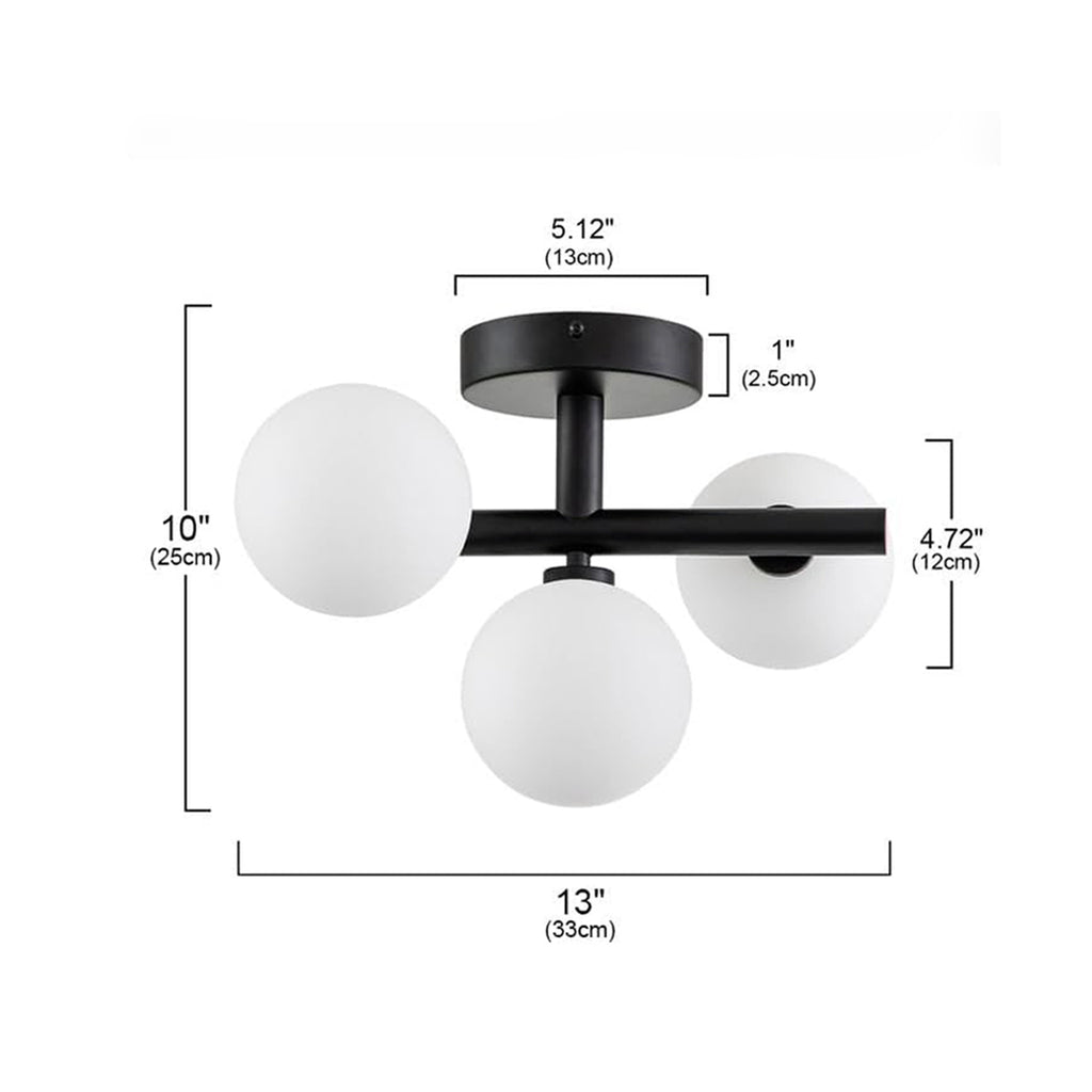 Globe Trio Semi Flush Mount Ceiling Light