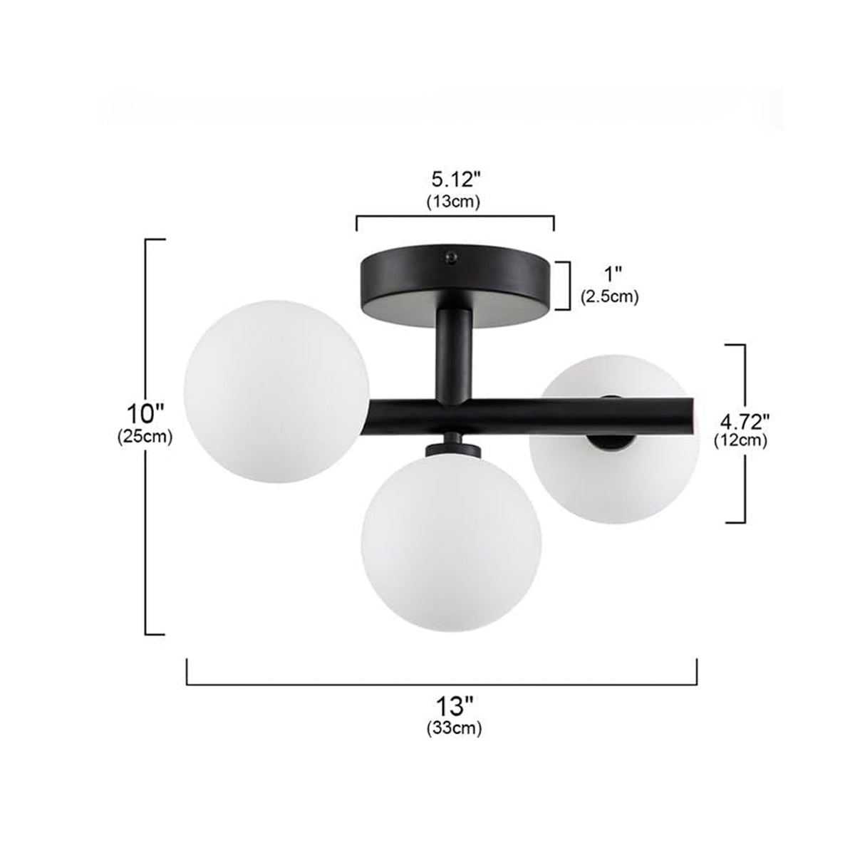 Globe Trio Semi Flush Mount Ceiling Light