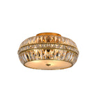 Gold Crystal Drum Flush Mount
