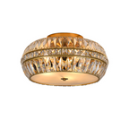 Gold Crystal Drum Flush Mount
