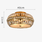 Gold Crystal Drum Flush Mount