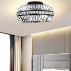 Gold Crystal Drum Flush Mount