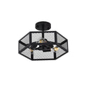Hexagonal Cage Semi-Flush Mount