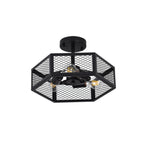 Hexagonal Cage Semi-Flush Mount
