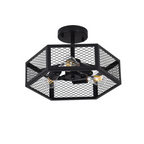 Hexagonal Cage Semi-Flush Mount