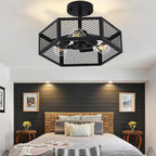 Hexagonal Cage Semi-Flush Mount