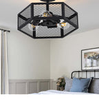 Hexagonal Cage Semi-Flush Mount