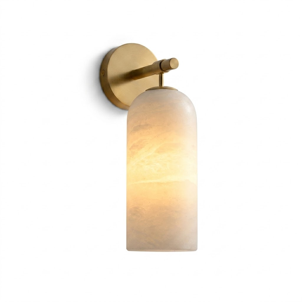 Alabaster Cylinder Wall Sconce