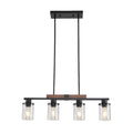 Linear Glass Cylinder Island Chandelier