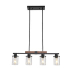 Linear Glass Cylinder Island Chandelier