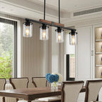 Linear Glass Cylinder Island Chandelier
