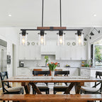 Linear Glass Cylinder Island Chandelier