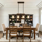 Linear Glass Cylinder Island Chandelier