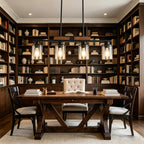 Linear Glass Cylinder Island Chandelier