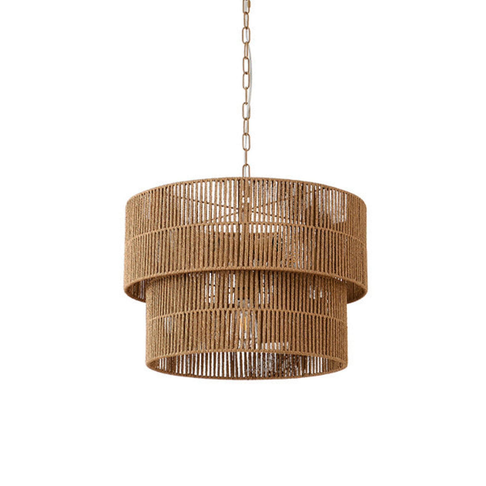 Malibu Straw Tiered Pendant Light