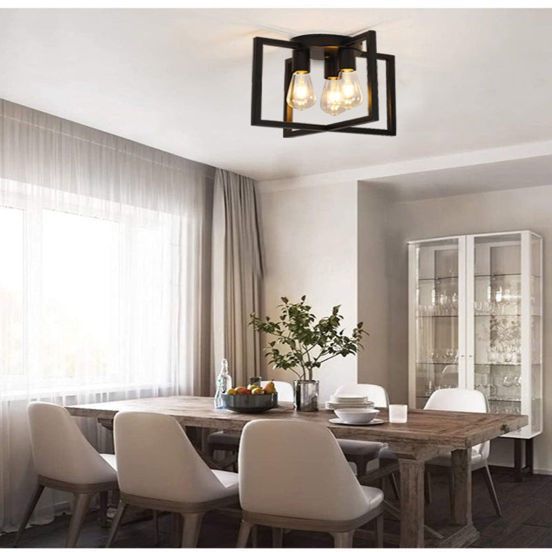 Nordic Cube Frame Flush Mount Ceiling Light
