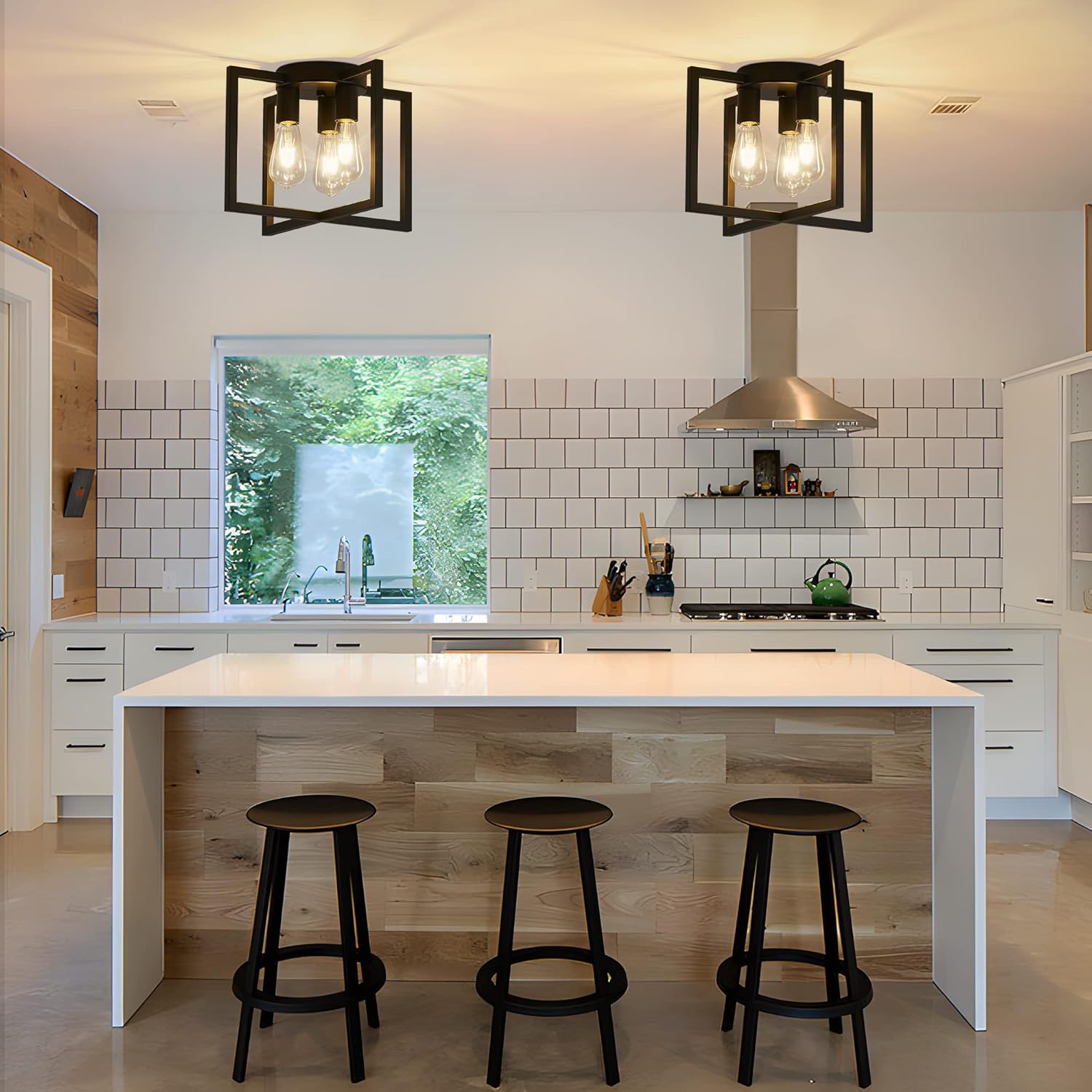 Nordic Cube Frame Flush Mount Ceiling Light