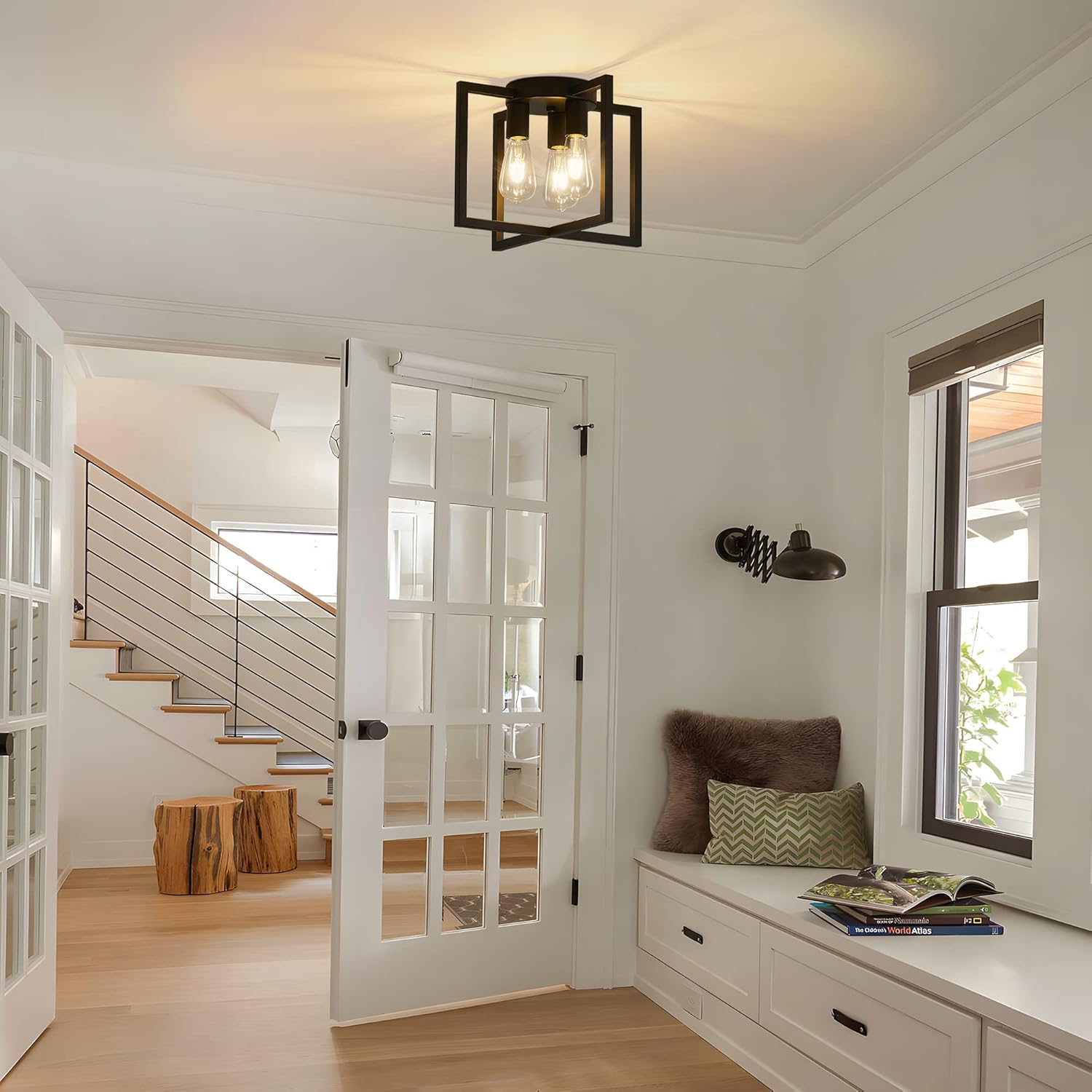 Nordic Cube Frame Flush Mount Ceiling Light