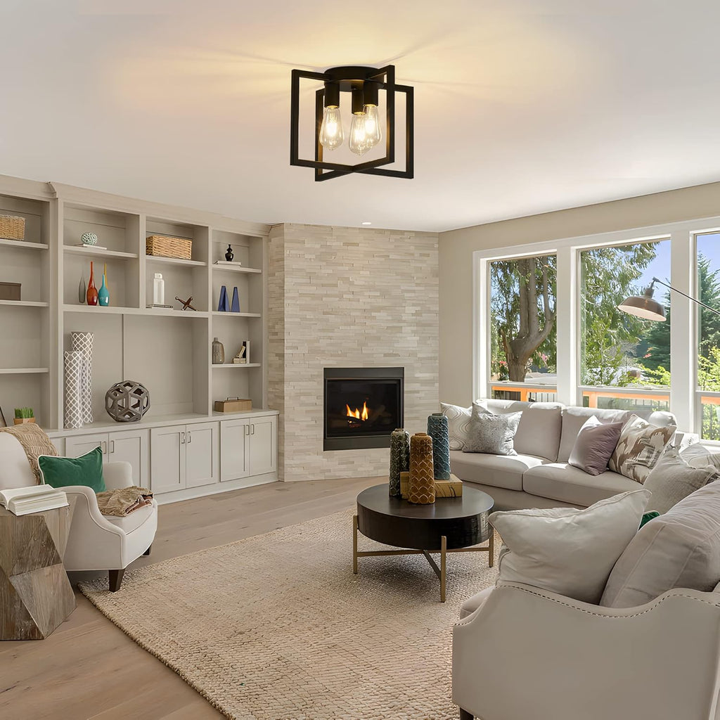 Nordic Cube Frame Flush Mount Ceiling Light