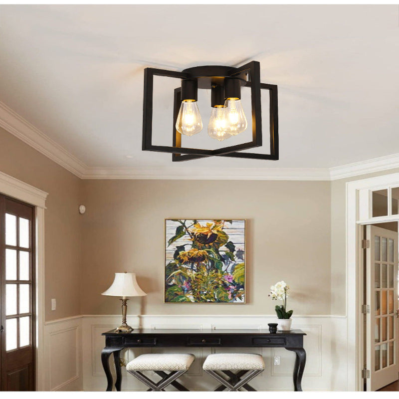 Nordic Cube Frame Flush Mount Ceiling Light