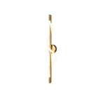 Modern Spiral Wave LED Strip Brass Wall Sconce on White Background