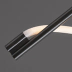 Detail View of Matte Black Metal Pipe End Cap and LED Strip