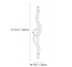 Short Wave LED Strip Wall Sconce Line Art Dimension Diagram
