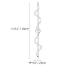 Long Wave LED Strip Wall Sconce Line Art Dimension Diagram