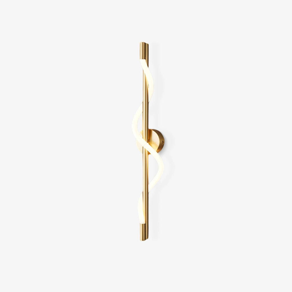 Modern Brass Spiral Wave LED Wall Sconce Studio Product Shot