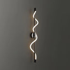 Illuminated Black Wave LED Linear Sconce Studio Display