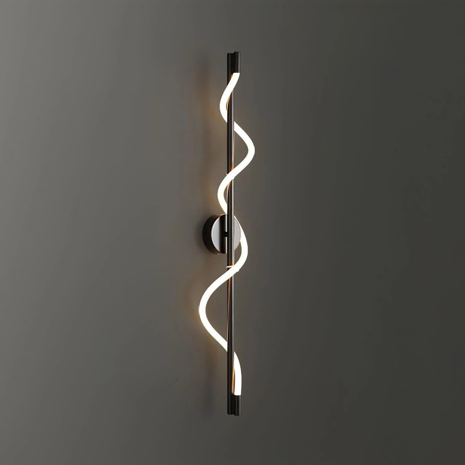 Illuminated Black Wave LED Linear Sconce Studio Display