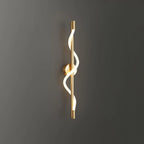 Illuminated Short Brass Wave LED Wall Light Studio Display