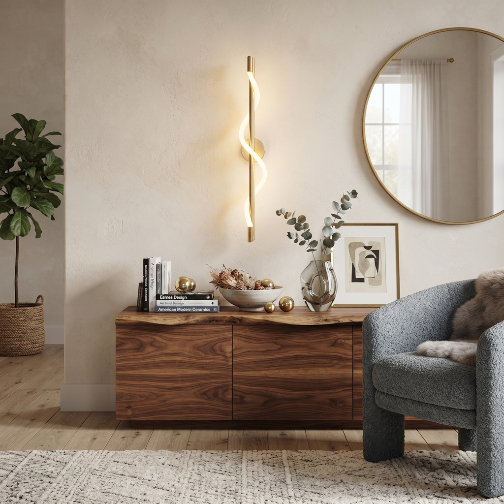ope and Brass Linear Sconce