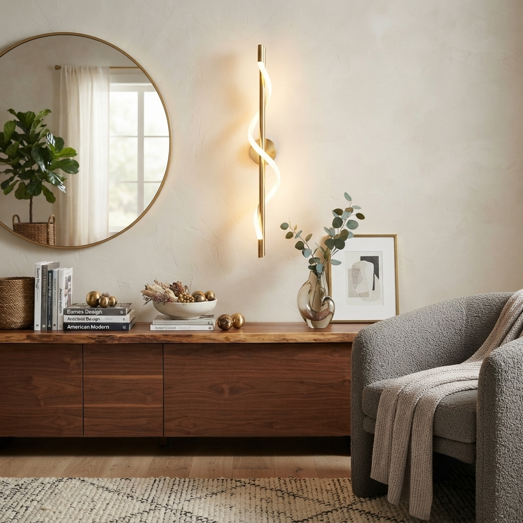 ope and Brass Linear Sconce
