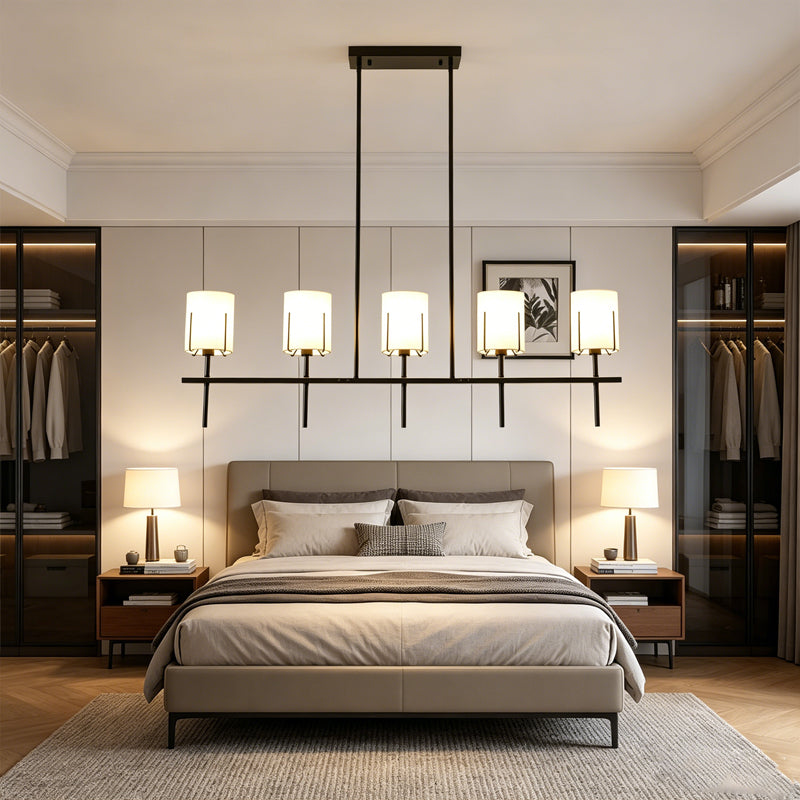Open-Frame Drum Linear Chandelier