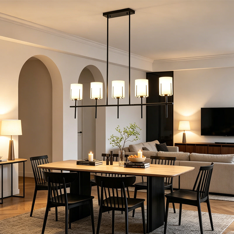 Open-Frame Drum Linear Chandelier