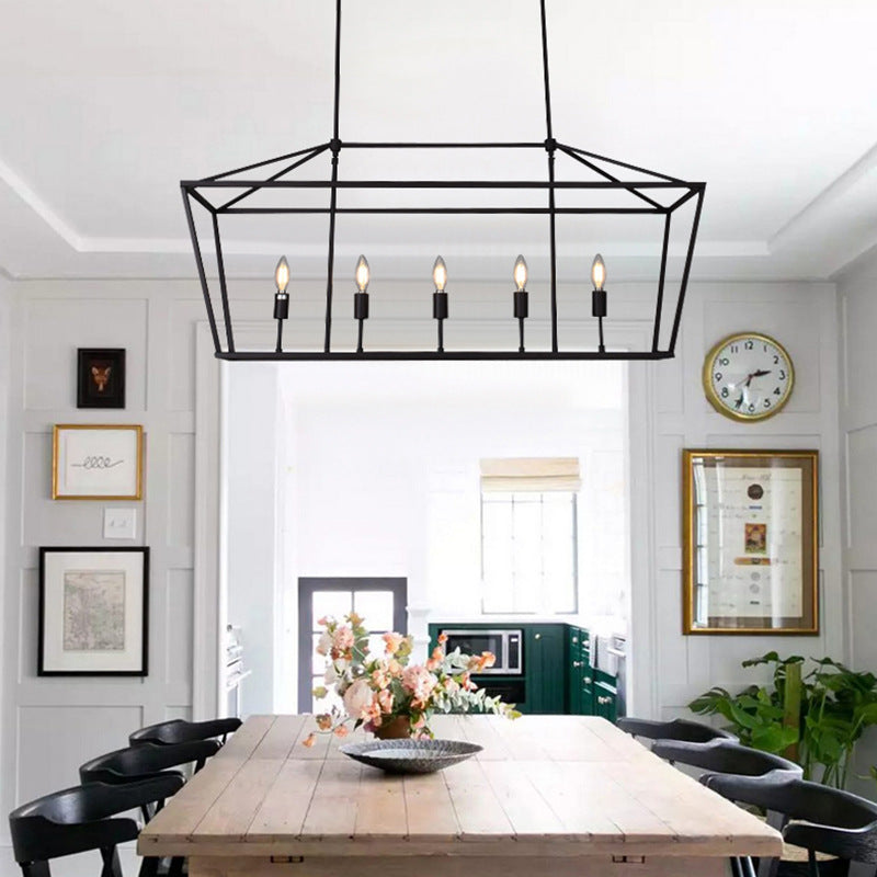 Open Frame Linear Lantern Chandelier