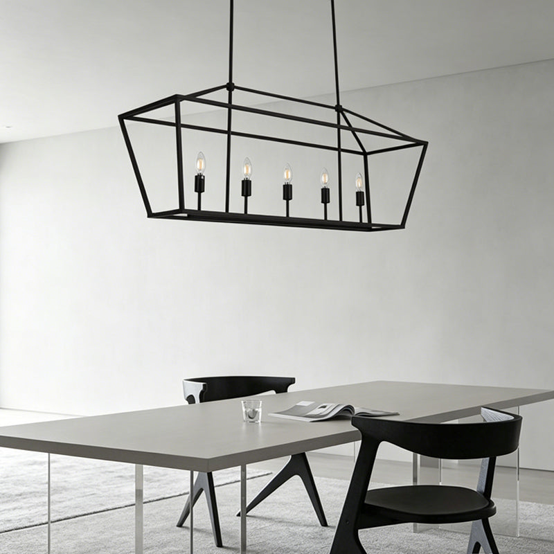 Open Frame Linear Lantern Chandelier