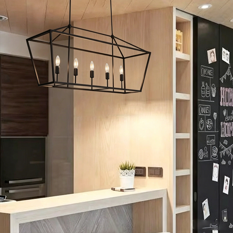 Open Frame Linear Lantern Chandelier