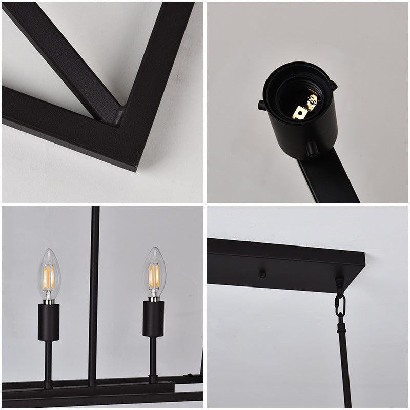 Open Frame Linear Lantern Chandelier