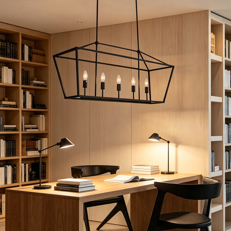 Open Frame Linear Lantern Chandelier