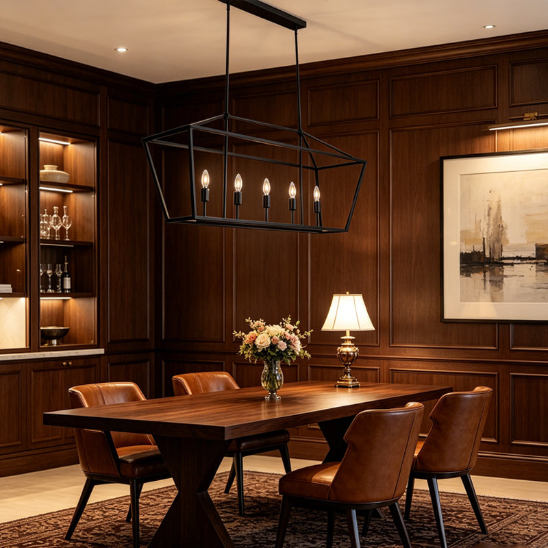 Open Frame Linear Lantern Chandelier